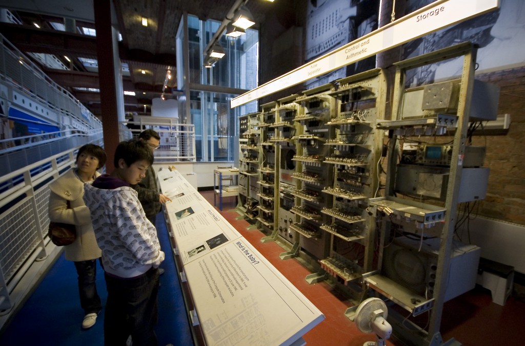 Replica of the Small-Scale Experimental Machine (SSEM) at the Museum of Science and Industry in Castlefield, Manchester. Image: Wikipedia